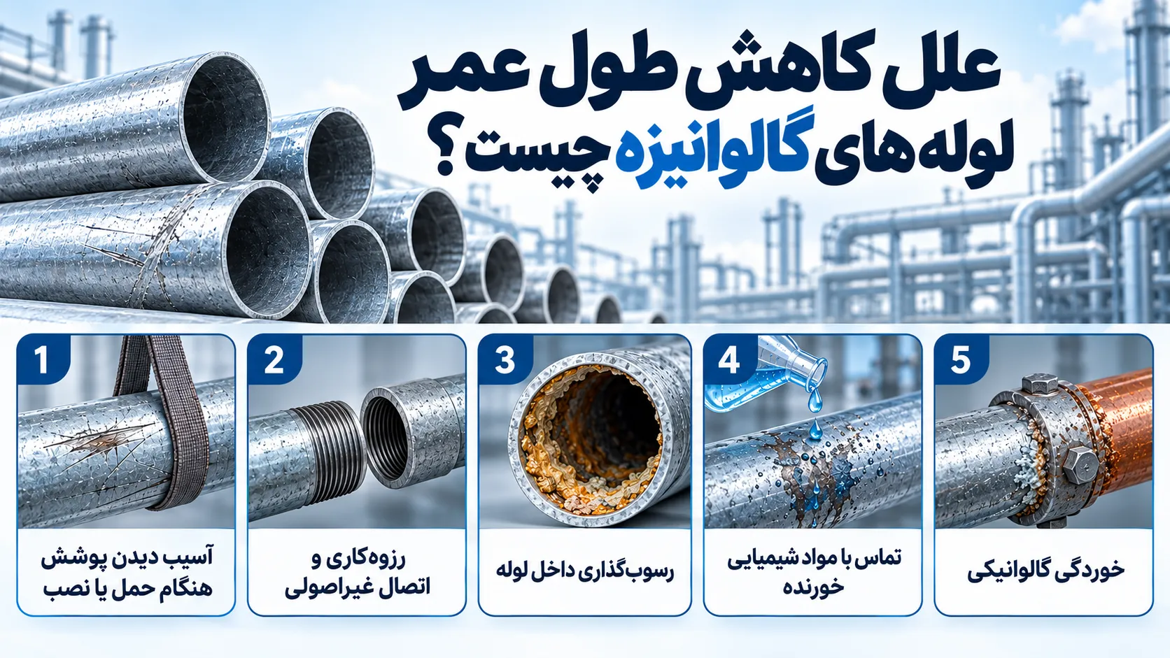 علل کاهش طول عمر لوله های گالوانیزه