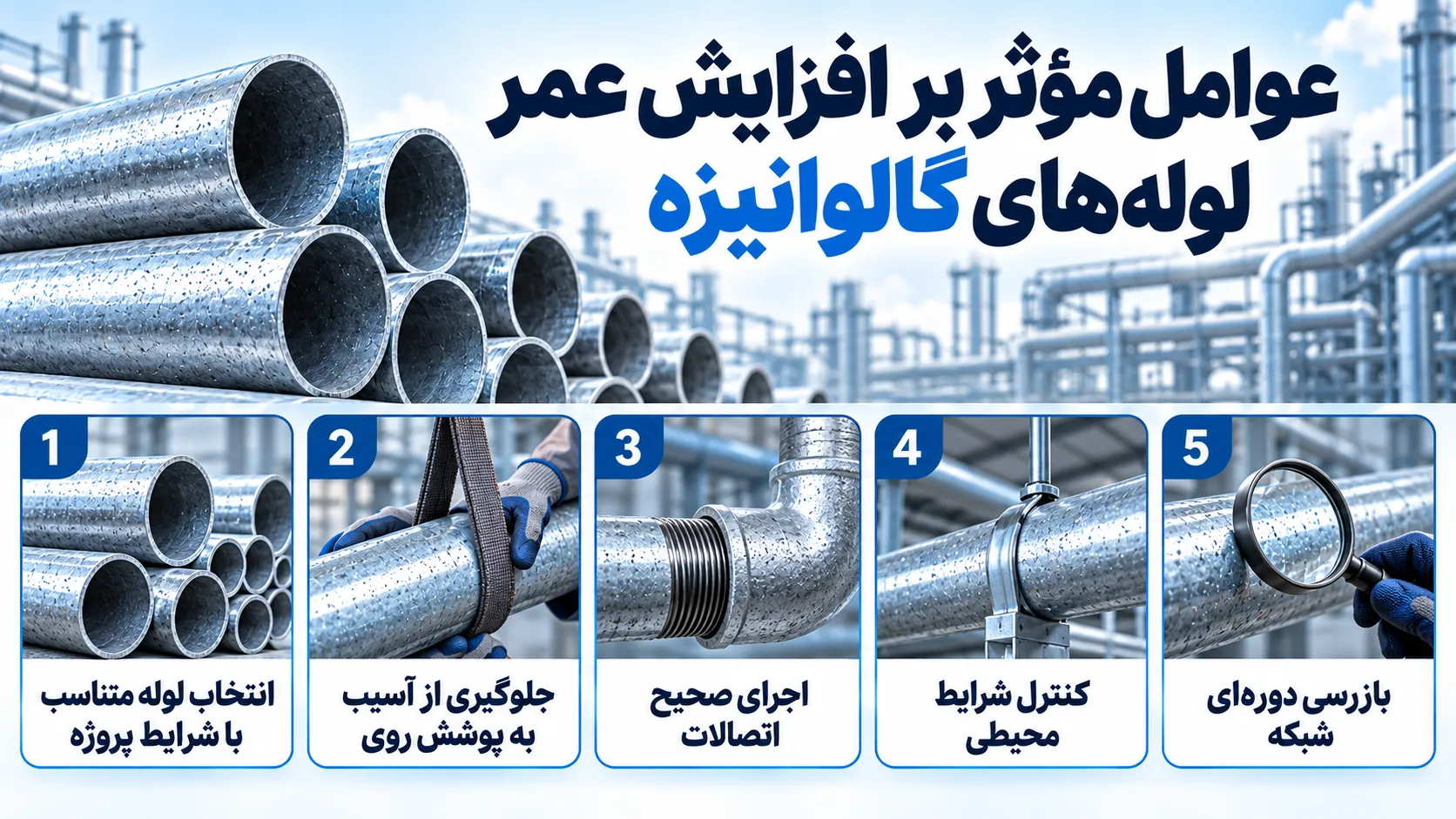 عوامل مؤثر بر افزایش عمر لوله گالوانیزه