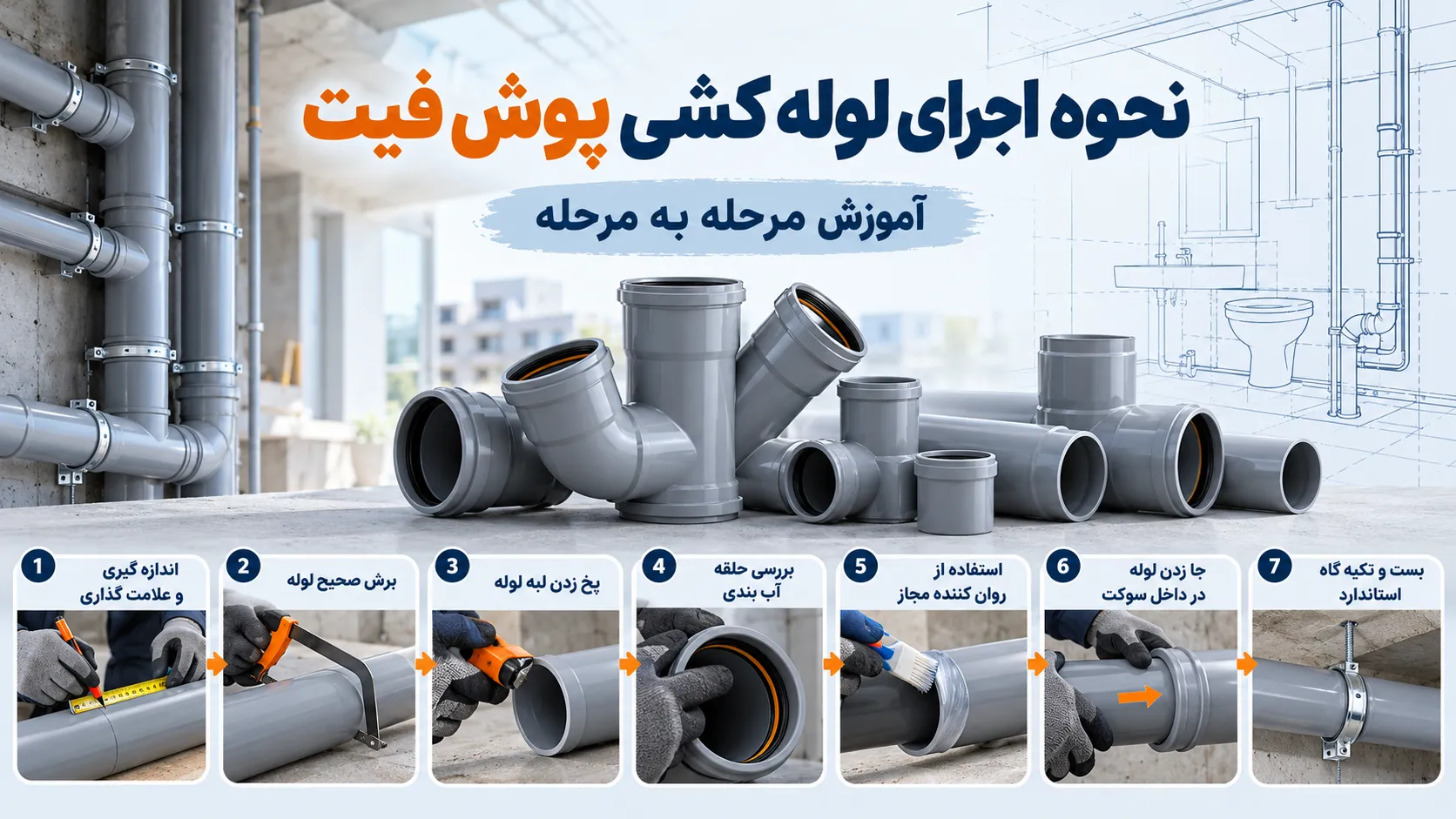 مراحل اجرای لوله کشی پوش فیت